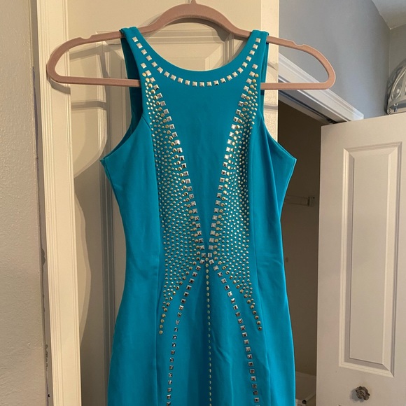 BEBE bodycon blue dress - Picture 1 of 5
